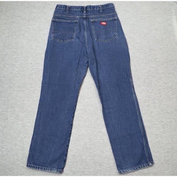 Dickies Mens Blue Denim Jeans Straight Medium Wash 5 Pockets Cotton Size 33X30 - Picture 2 of 12